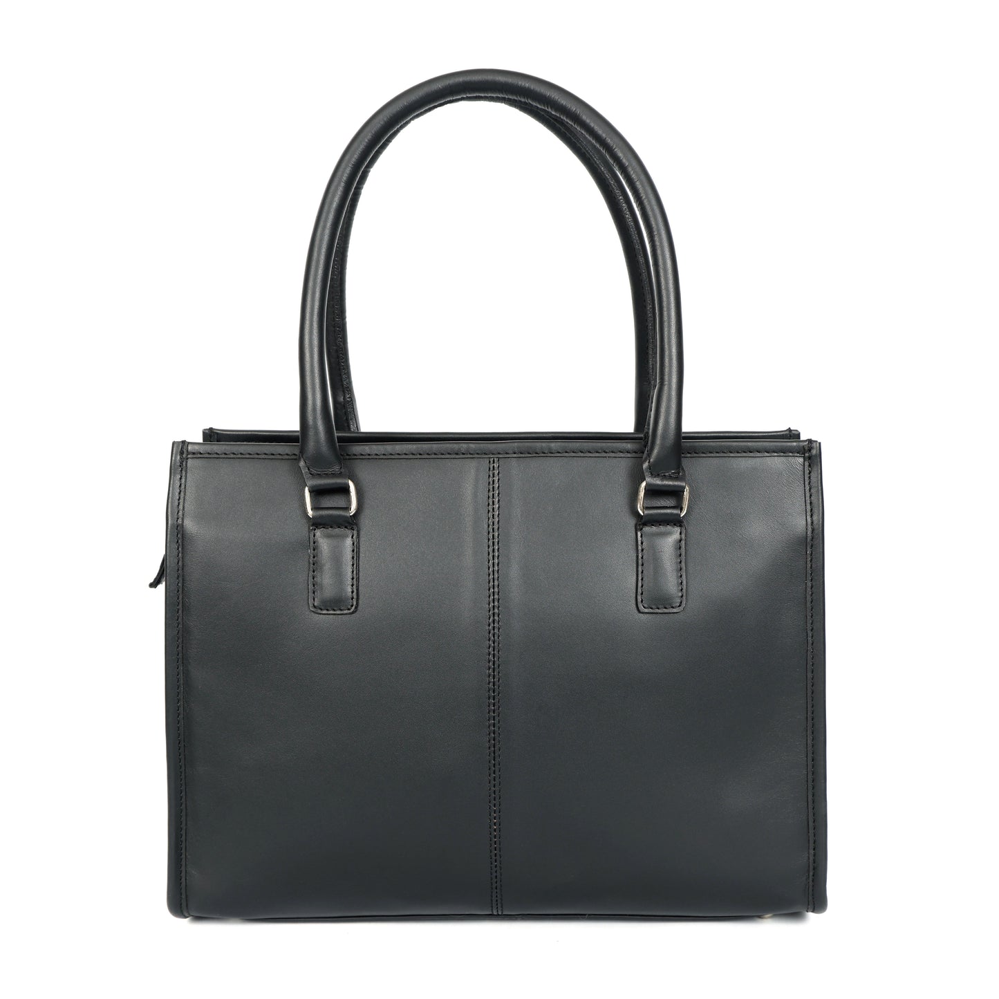 Premium Black Genuine Leather Tote Bag for Women | Spacious Work, Travel & Office Handbag | Stylish Shoulder Bag with Sling Strap