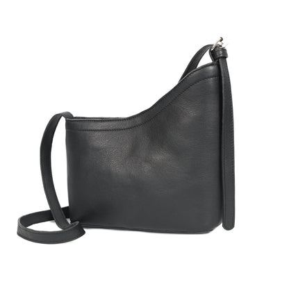 Genuine Leather Black Shoulder Bag | Minimalist Everyday Crossbody
