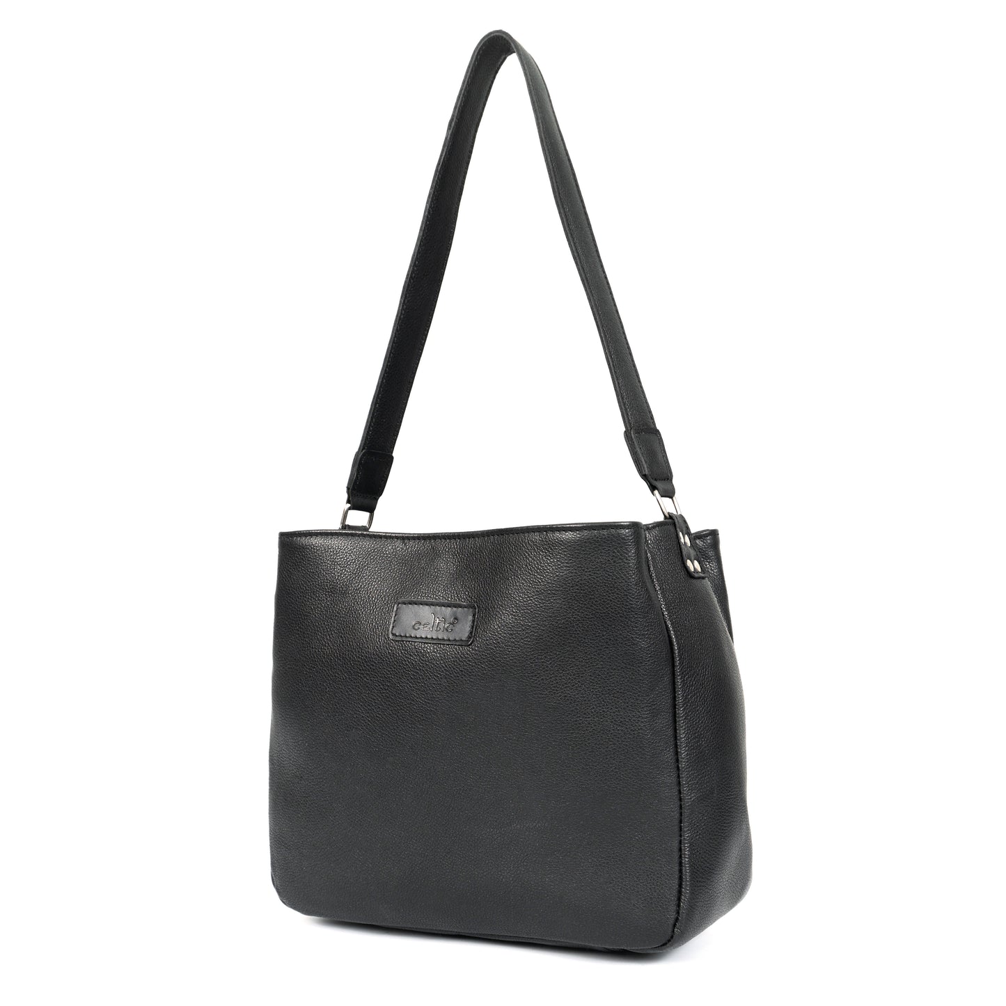 Premium Black Genuine Leather Shoulder Bag | Elegant Everyday Tote for Women Art:-BG-1675