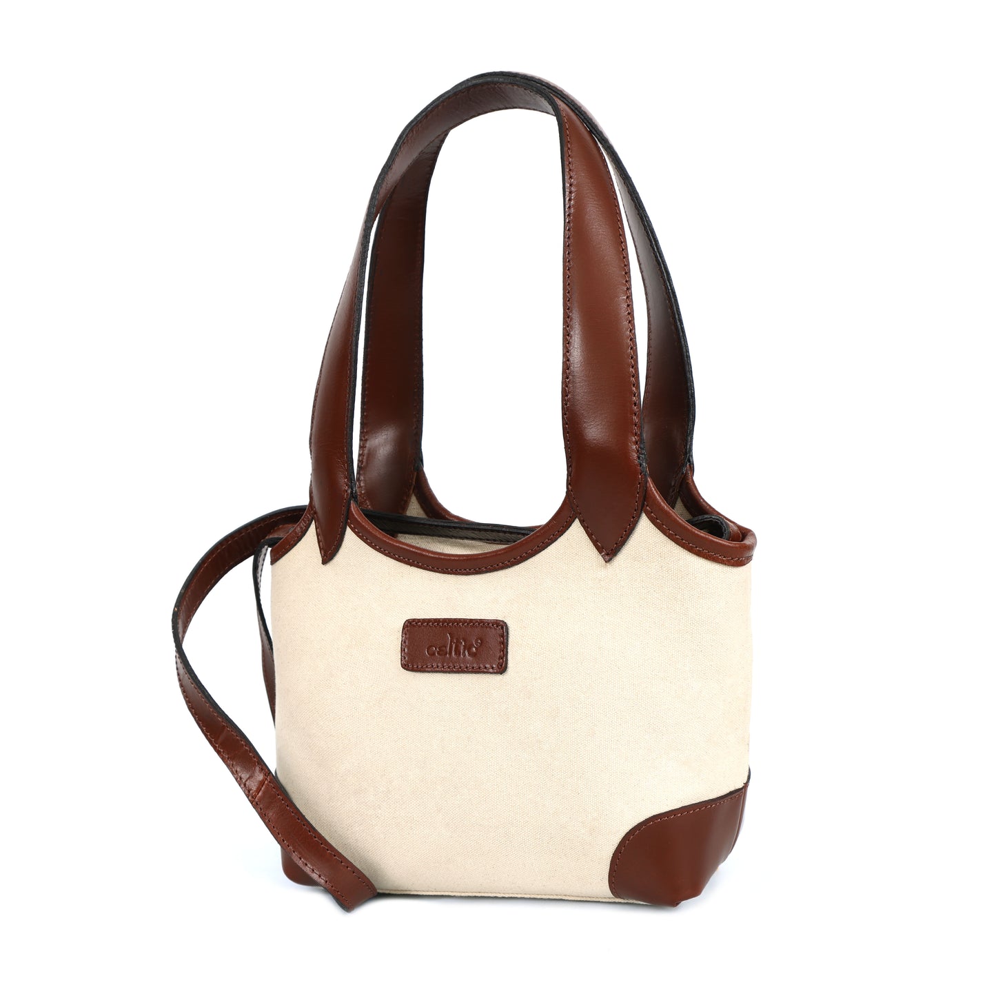 Elegant Cream and Brown Top-Handle Tote Bag for Women