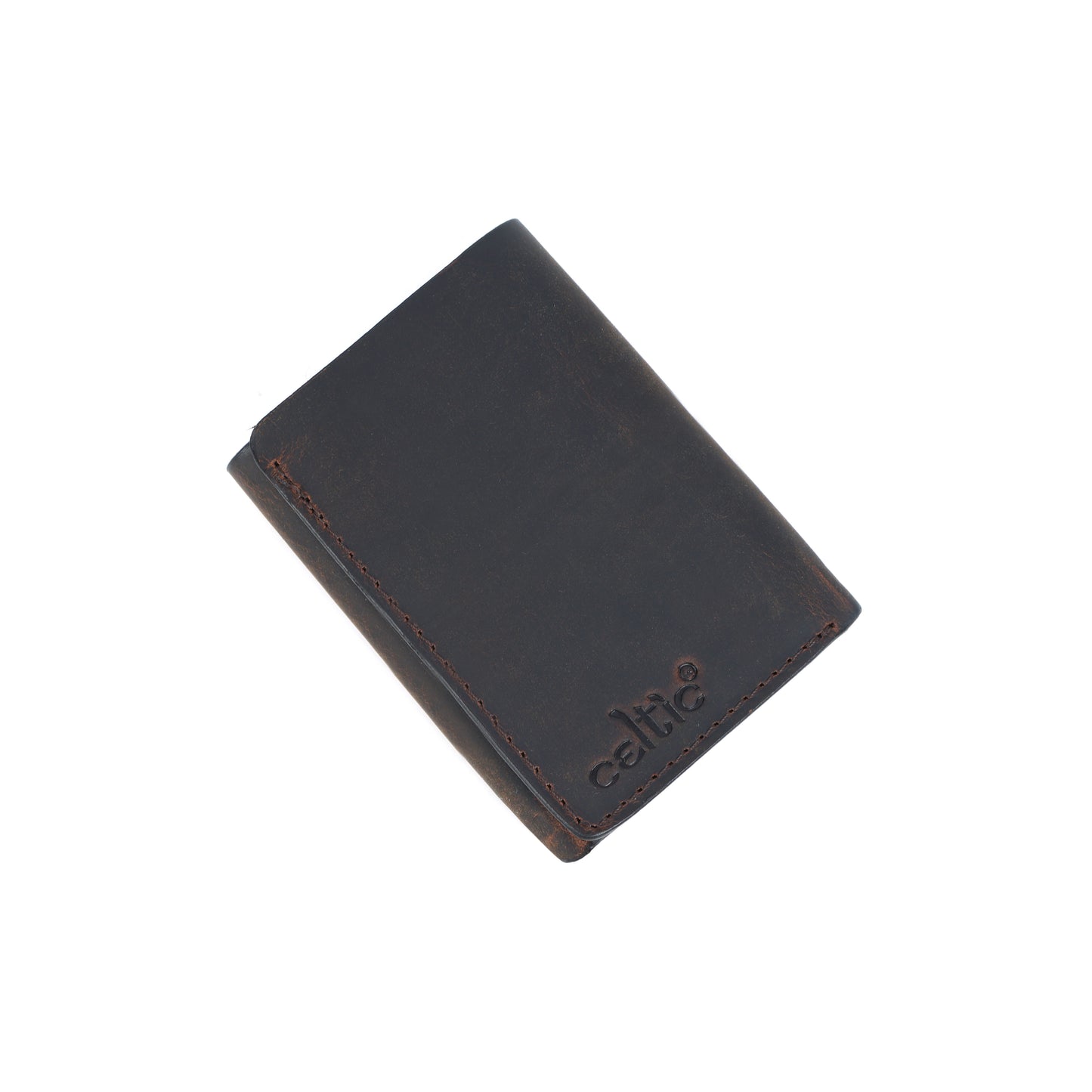 Genuine Leather Tri-Fold Wallet for Men – Dark Brown Art:- LA-1406