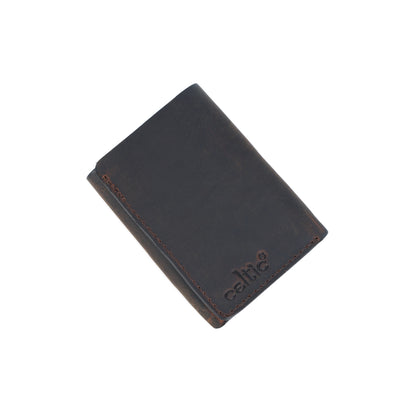 Genuine Leather Tri-Fold Wallet for Men – Dark Brown Art:- LA-1406
