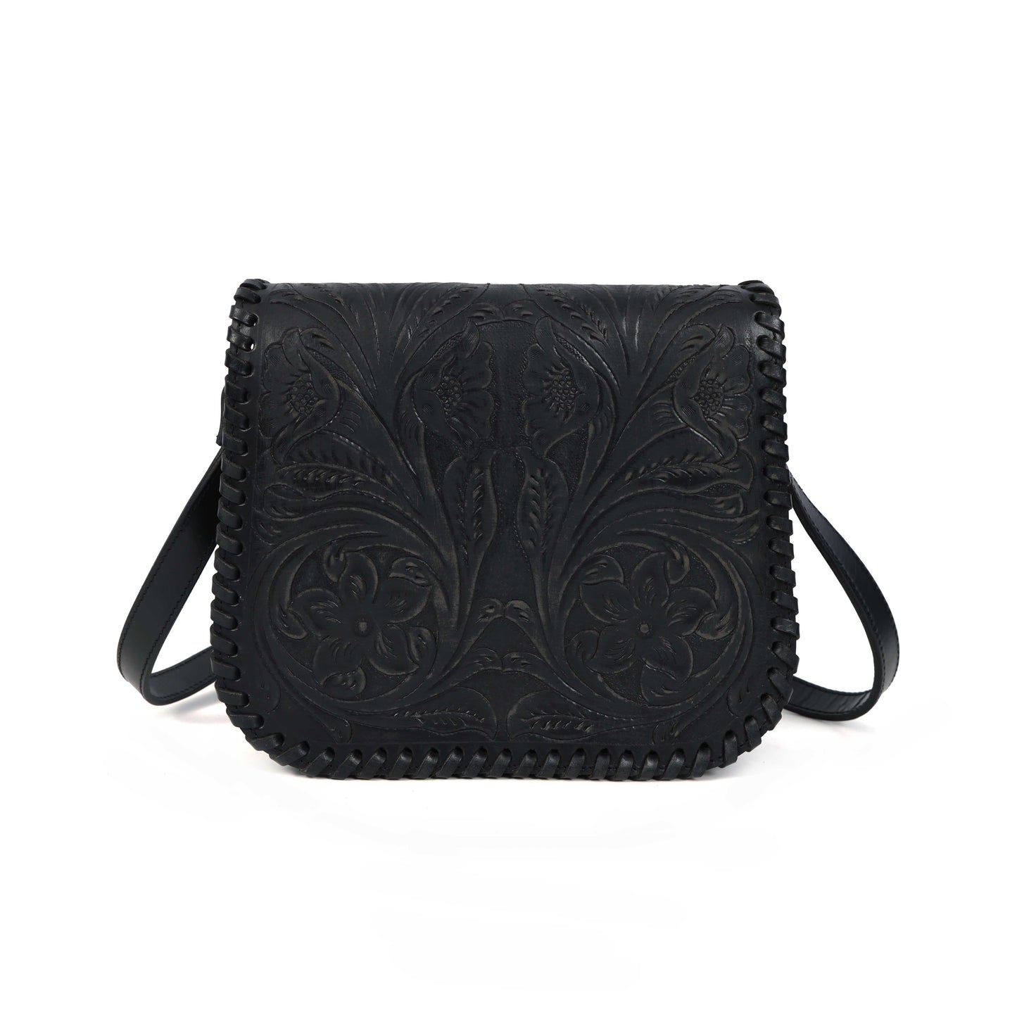 Hand-Carved Leather Sling Bag – Artisan Craftsmanship & Timeless Style. BG-1615