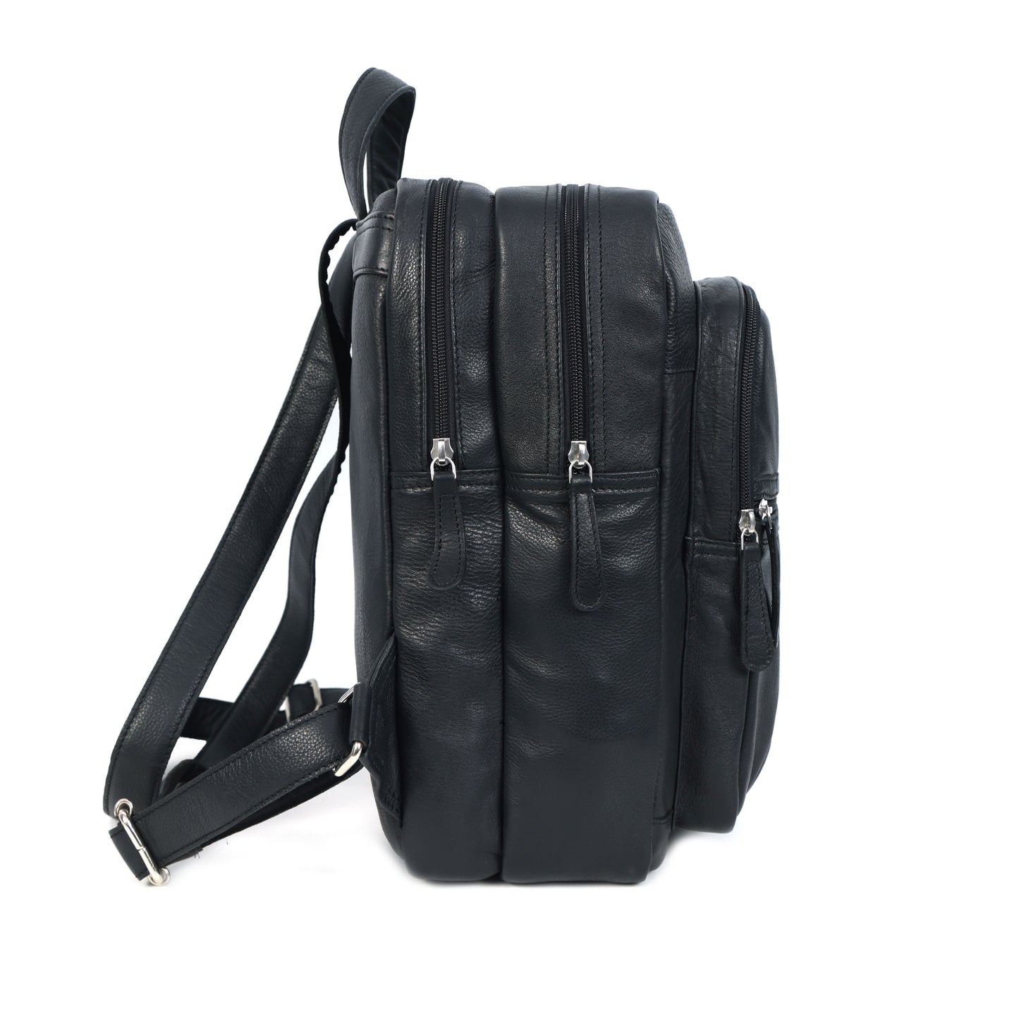 Black PURE Leather Backpack – Minimalist & Durable Everyday Companion. BG-1631