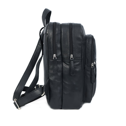 Black PURE Leather Backpack – Minimalist & Durable Everyday Companion. BG-1631