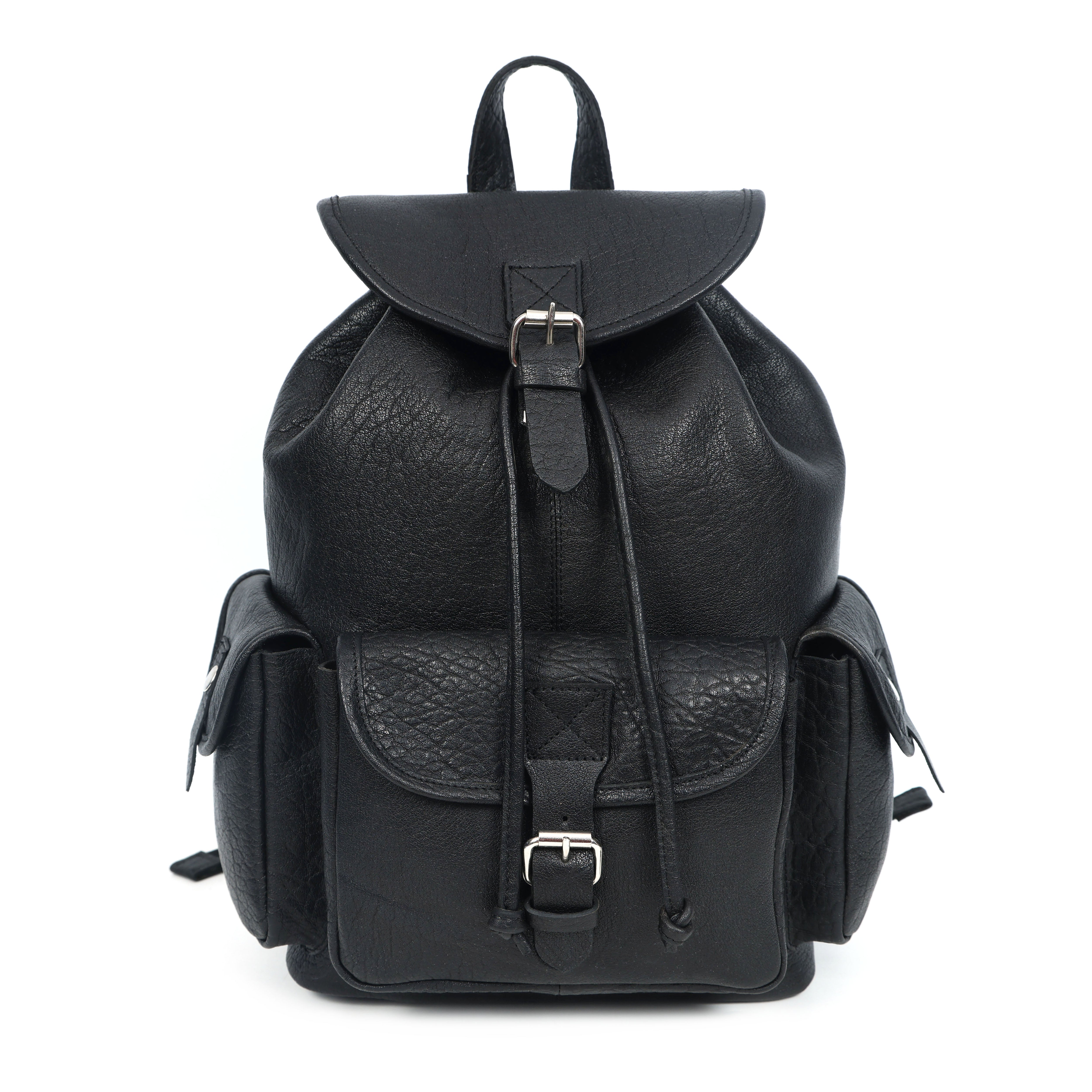 Premium Genuine Black Leather Backpack: Timeless Style and Versatility