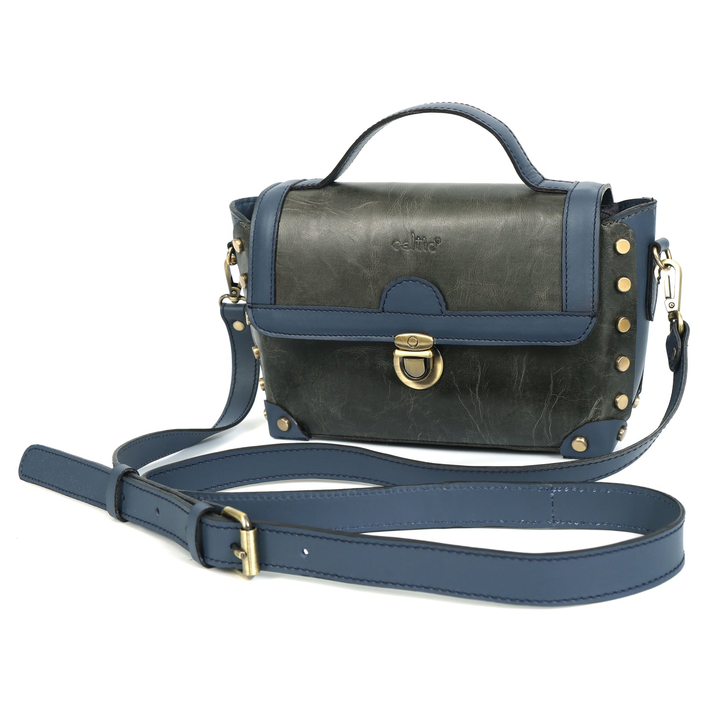 Premium Genuine  Leather  Crossbody HandBag with Top Handle,  & Adjustable Strap