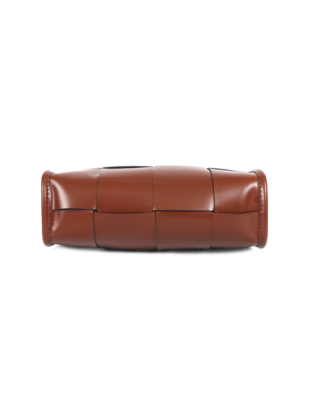 Premium Brown Woven Leather Clutch Bag Elegant Handcrafted Design