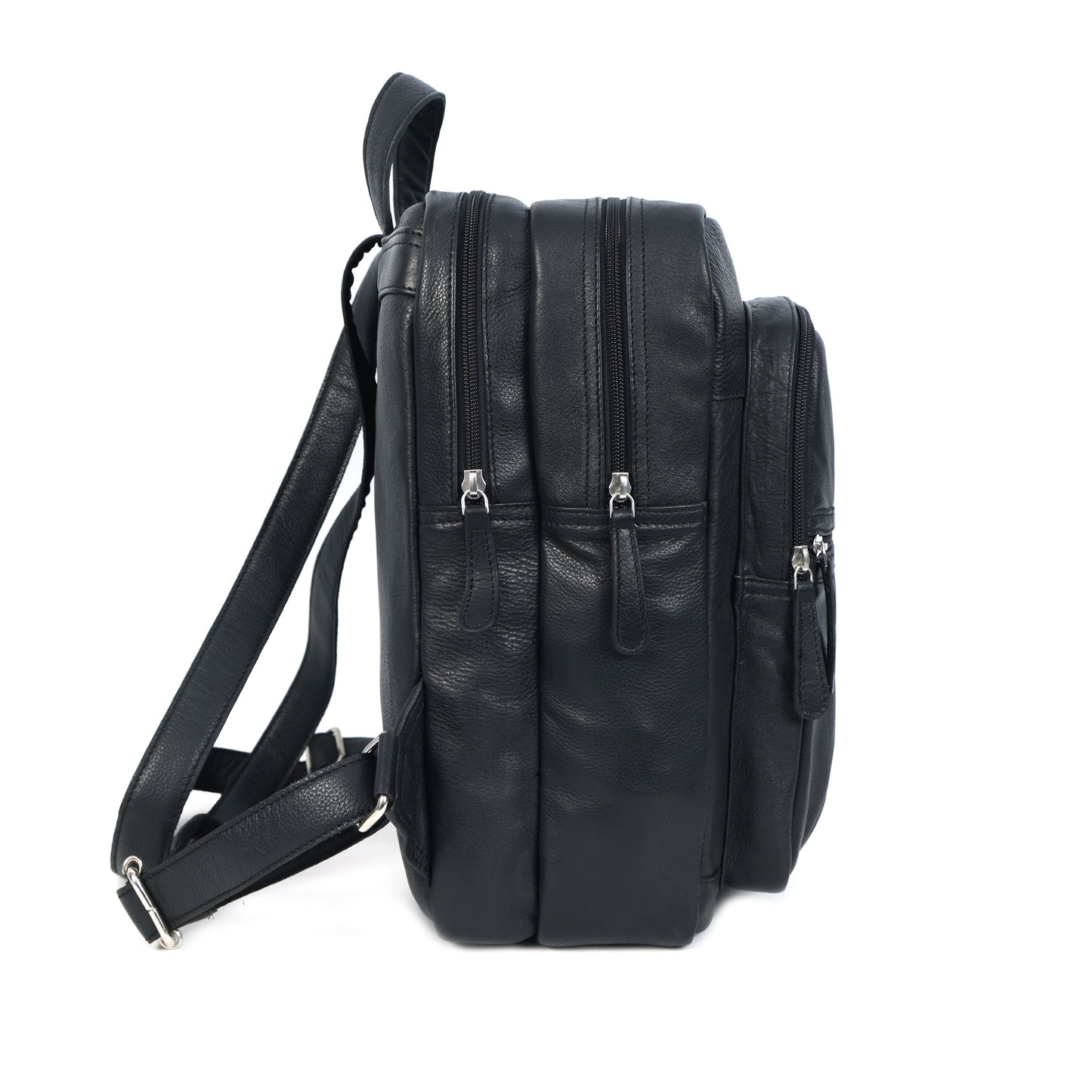 Black PURE Leather Backpack – Minimalist & Durable Everyday Companion. BG-1631