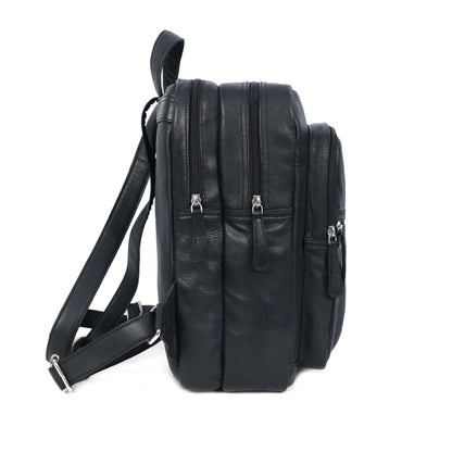 Black PURE Leather Backpack – Minimalist & Durable Everyday Companion. BG-1631