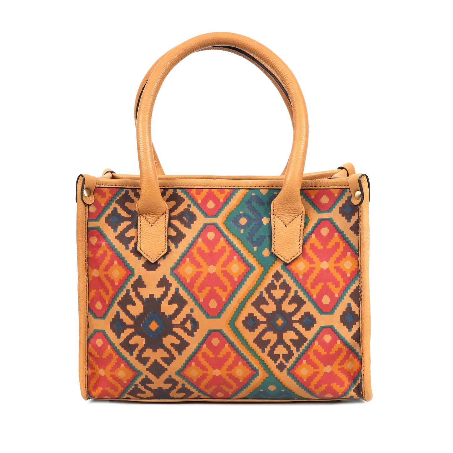 Genuine Leather 3-Piece Ethnic Pattern Bag Combo Set | Tote, Sling & Wallet