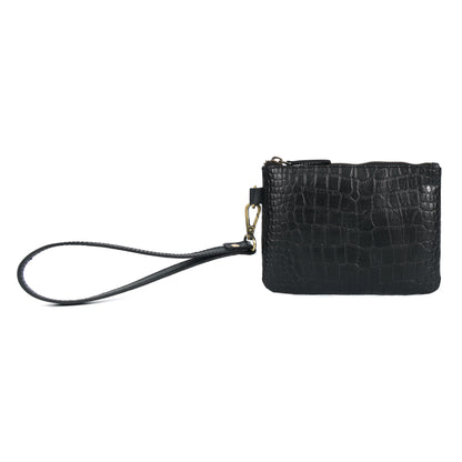 Black Croc-Textured 4-Piece Handbag Combo Set for Women