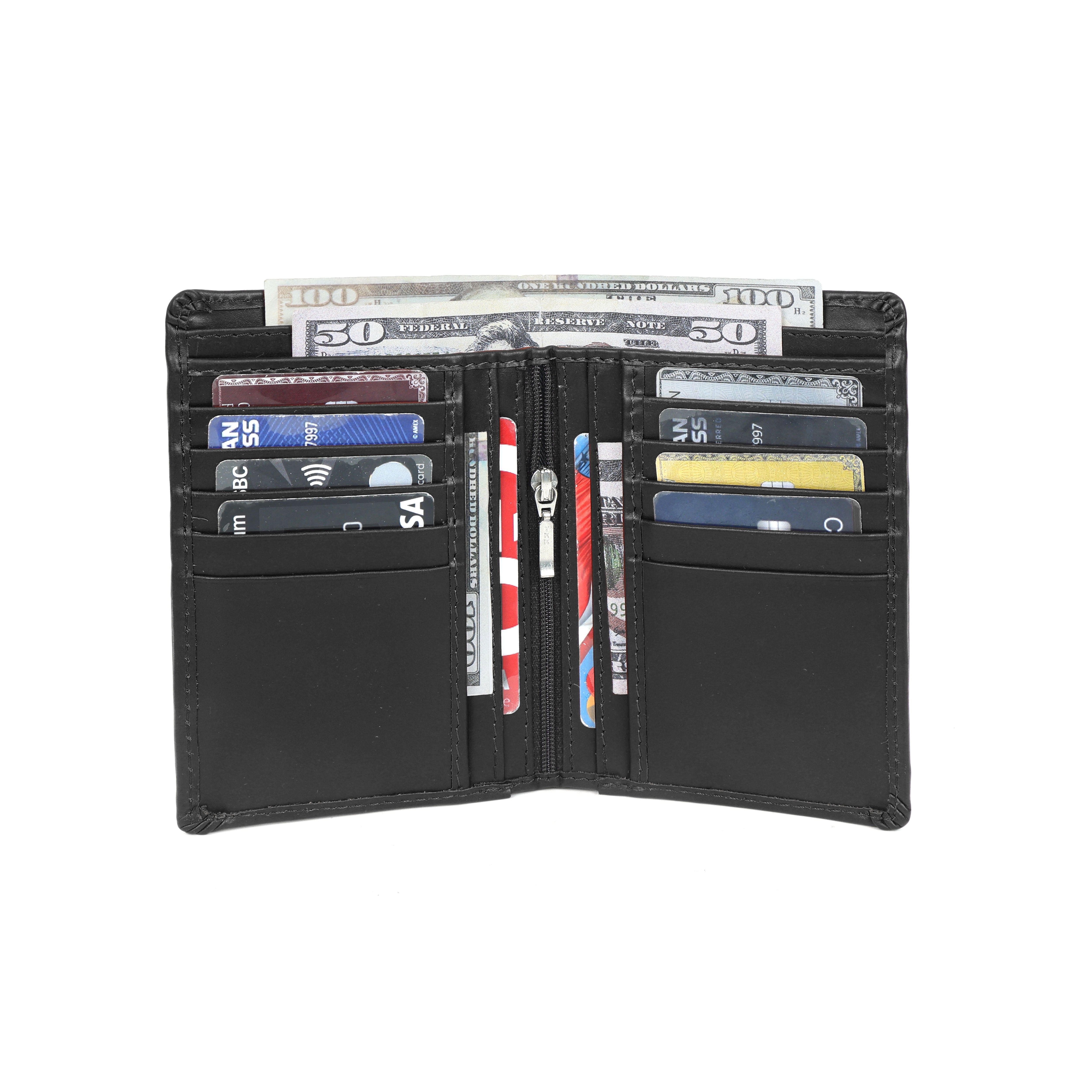 Premium Leather Card  Holder with Zipper Pocket