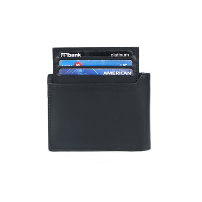 Men’s Black Bi-Fold Wallet with Visible Card Slots Art: LA-1436