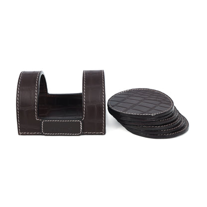 Elegant Leather Coasters for Office Use – Stylish & Durable Desk Accessory  Art: LC-03