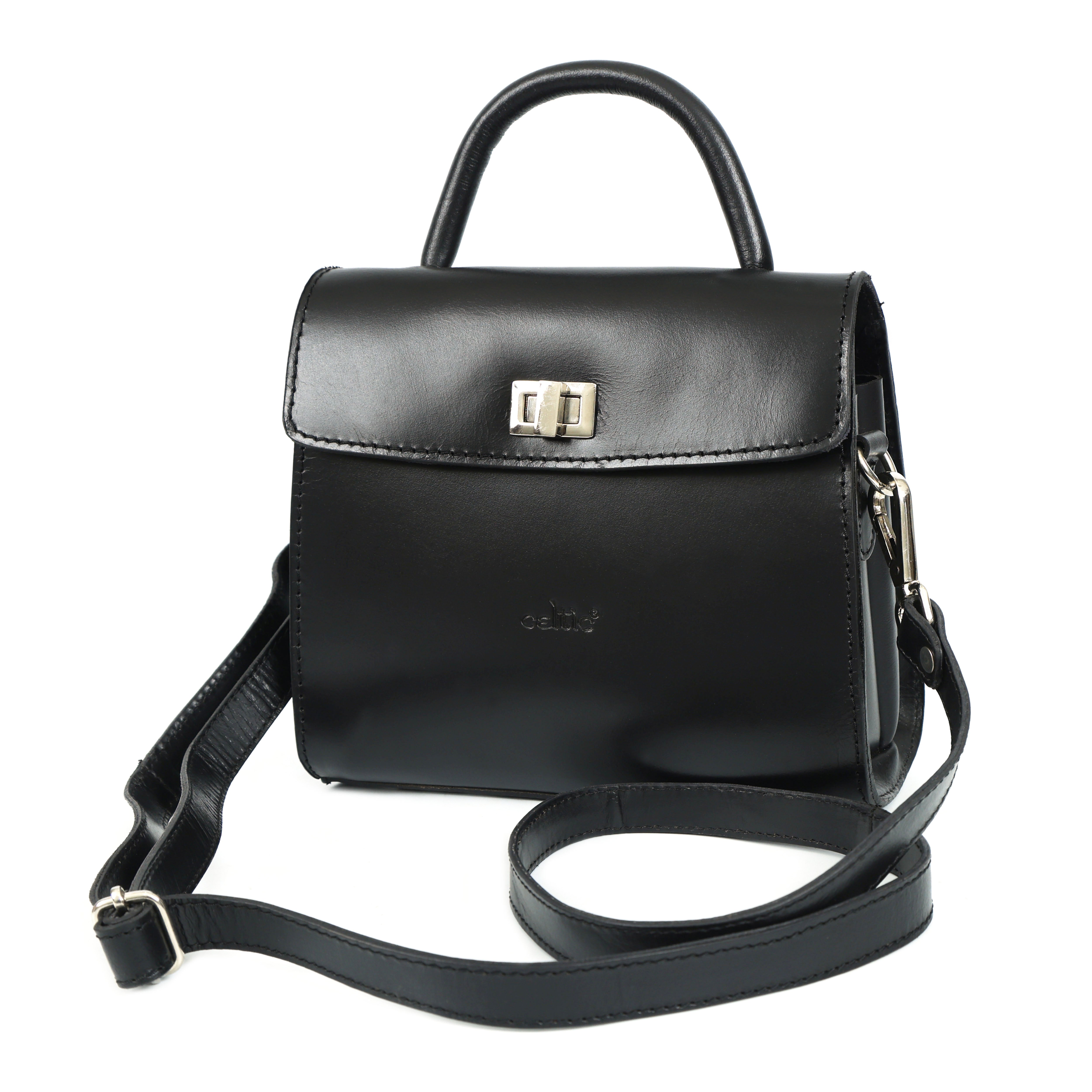 Premium Genuine Leather Handbag with Top Handle & Crossbody Strap