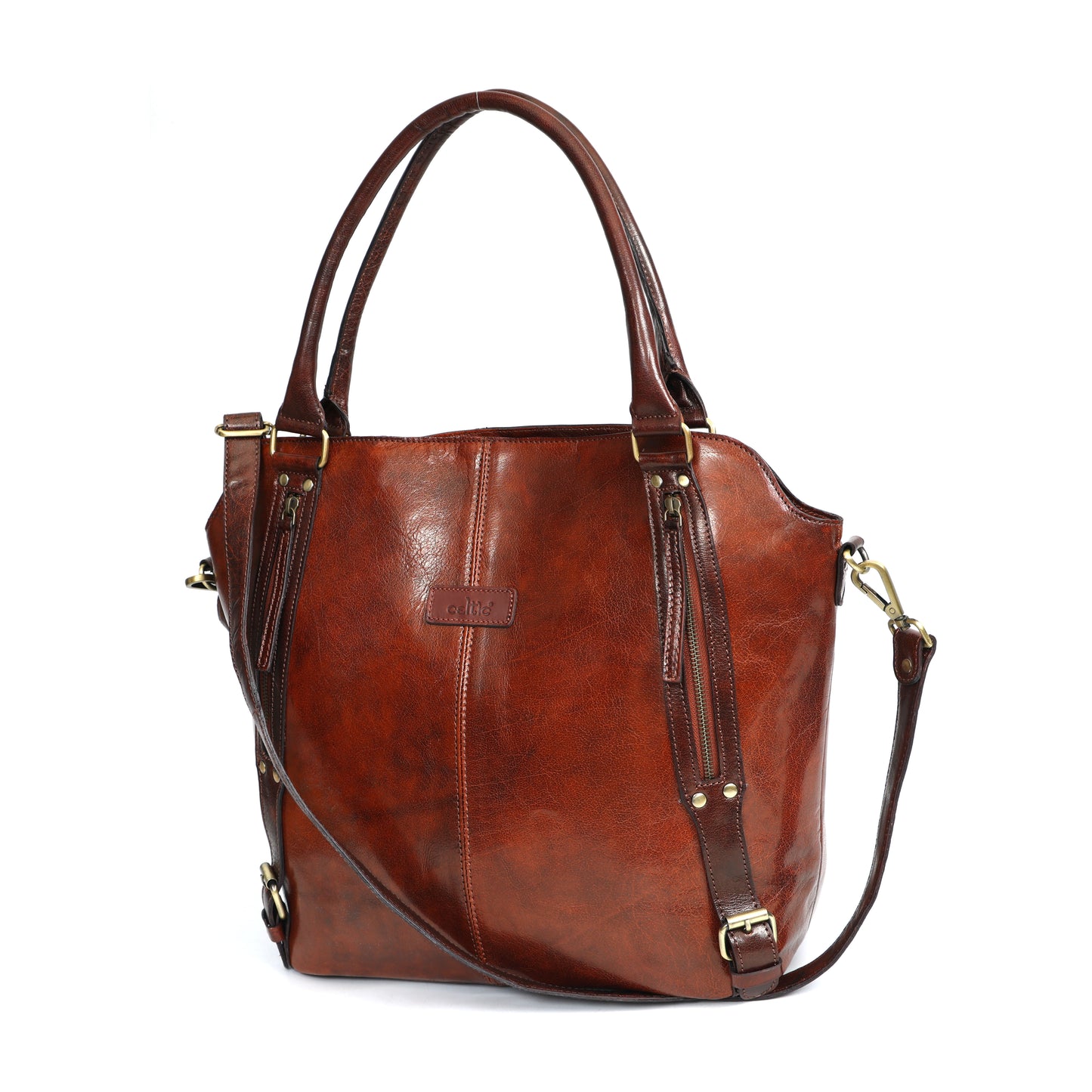 Genuine Leather 2-Piece Combo | Brown Tote & Wallet for Women