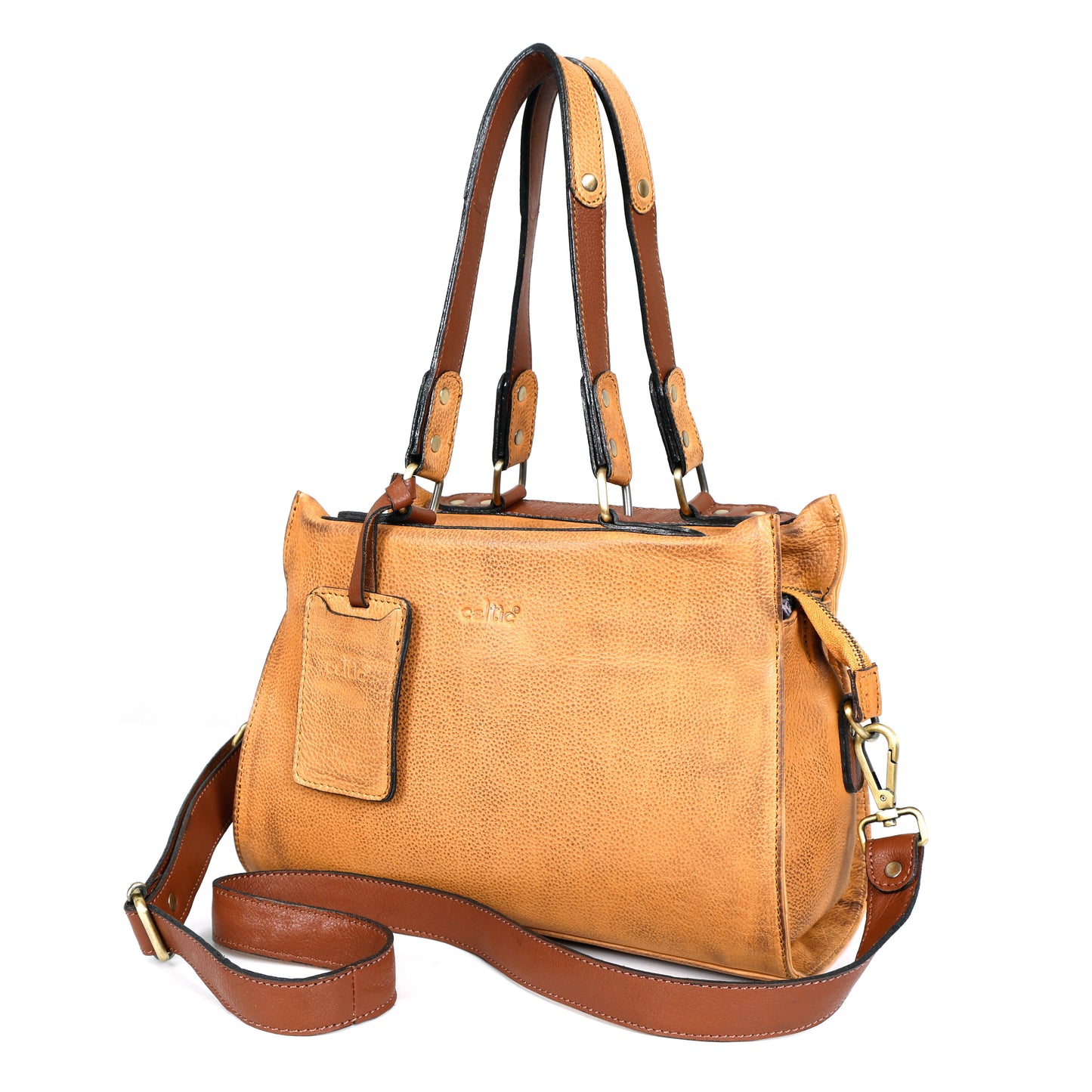 Premium Textured  leather Stuctured Handheld bag