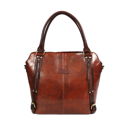 Genuine Leather 2-Piece Combo | Brown Tote & Wallet for Women