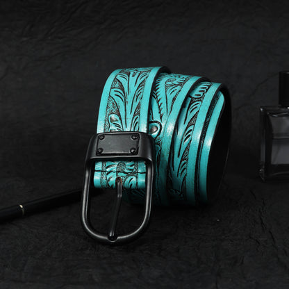 Premium Leather Carving Belt – Stylish & Handcrafted for a Timeless Look. LB-838