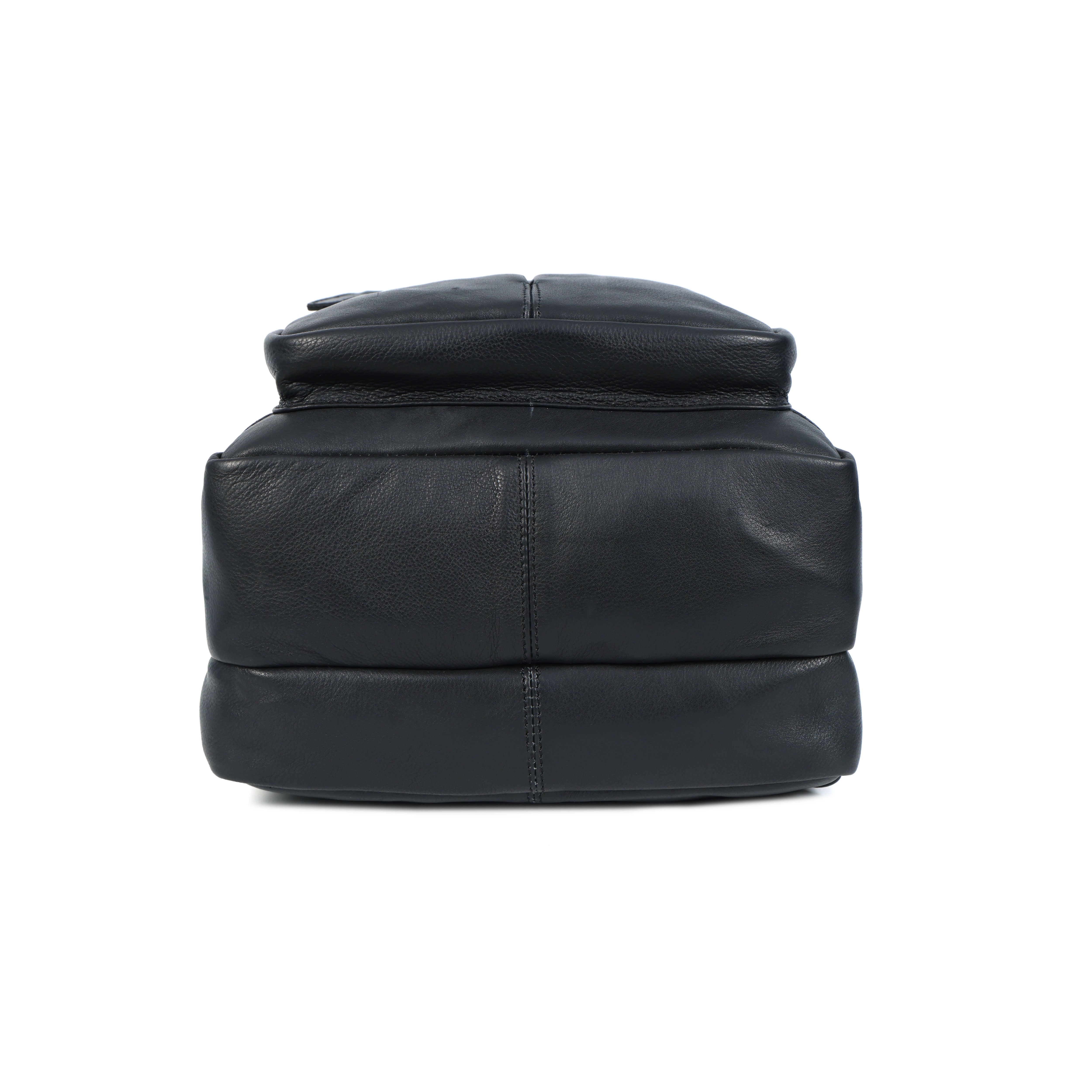 Premium Genuine Leather Multi-Zip Backpack with Padded Straps & Smart Organizer
