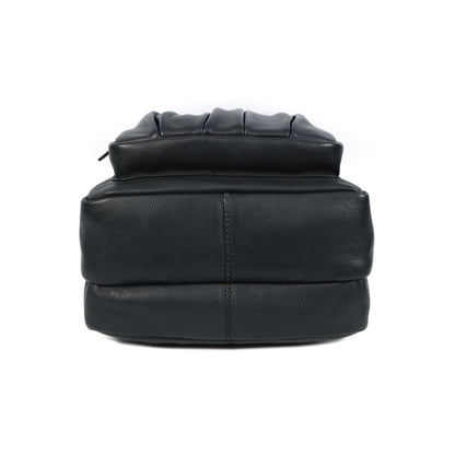 Black PURE Leather Backpack – Minimalist & Durable Everyday Companion. BG-1631