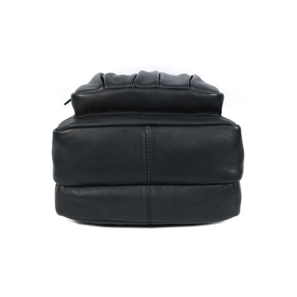Black PURE Leather Backpack – Minimalist & Durable Everyday Companion. BG-1631