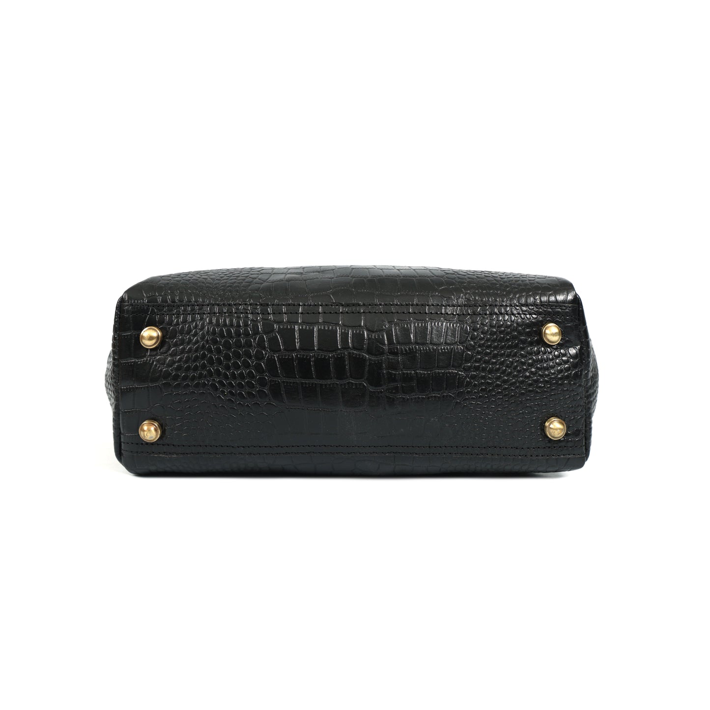 Black Croc-Textured 4-Piece Handbag Combo Set for Women