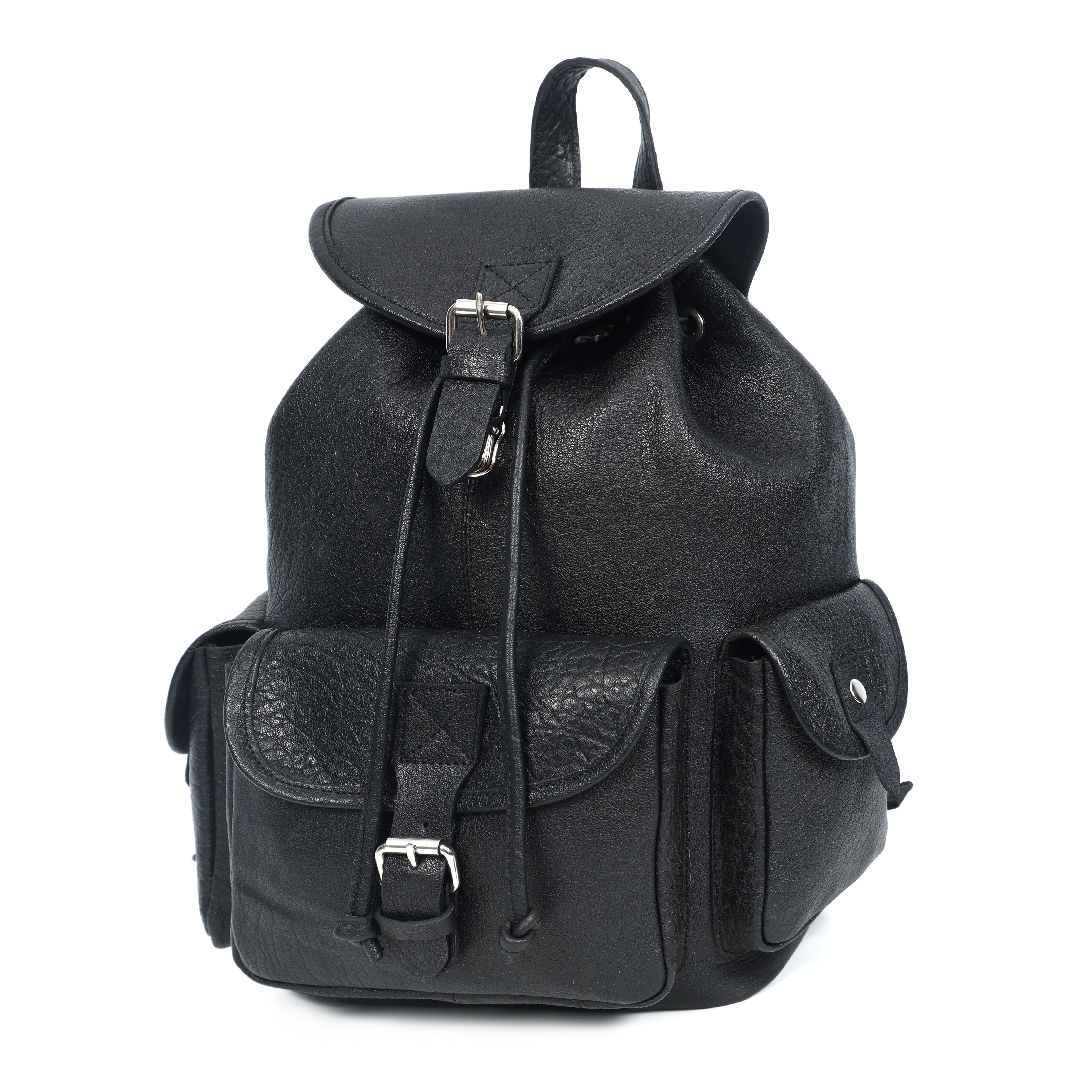 Premium Genuine Black Leather Backpack: Timeless Style and Versatility