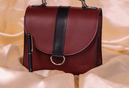 Celtic Premium Burgundy Leather Sling Bag for Stylish Everyday Use.   ART:-BG-1753