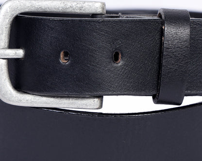 Celtic Black Premium Leather Belt With Silver Buckle - CELTICINDIA