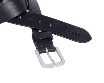 Celtic Black Premium Leather Belt With Silver Buckle - CELTICINDIA