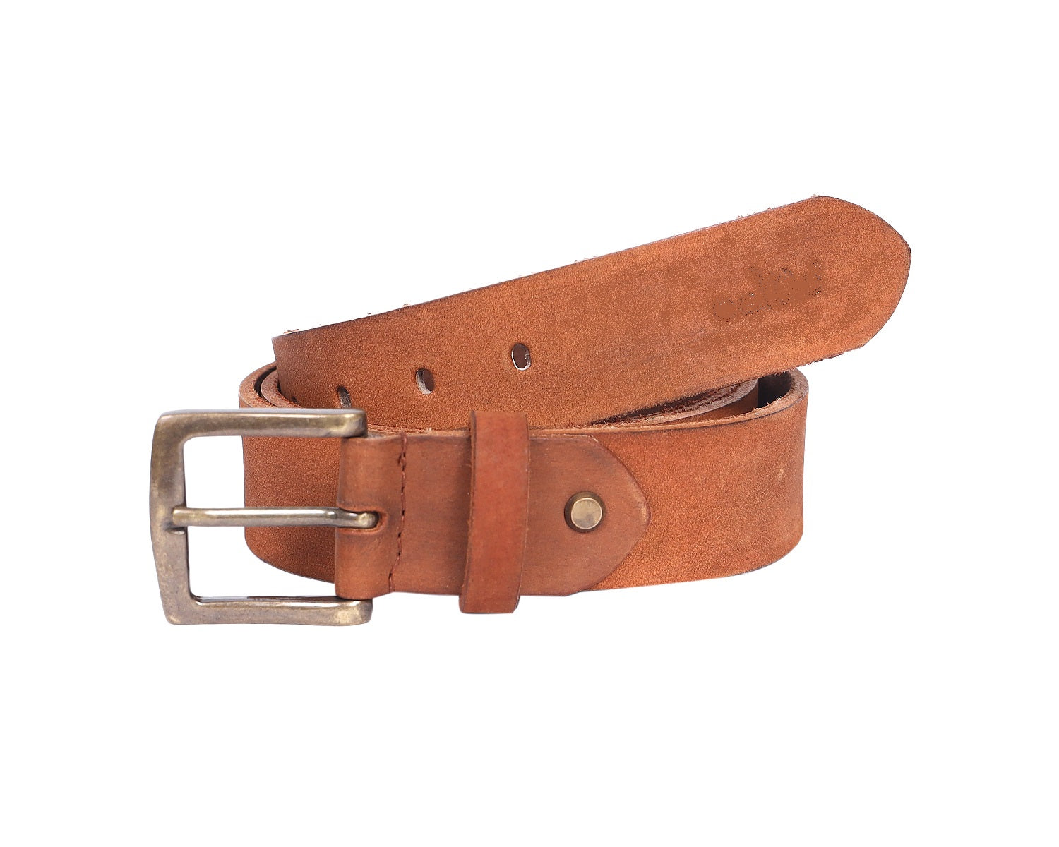 Celtic Premium Light Brown Leather Belt With Golden Buckle - CELTICINDIA