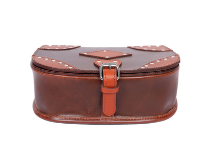 Sophisticated Style on the Go: Brown Designer Leather Sling Bag. - CELTICINDIA