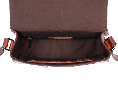 Sophisticated Style on the Go: Brown Designer Leather Sling Bag. - CELTICINDIA