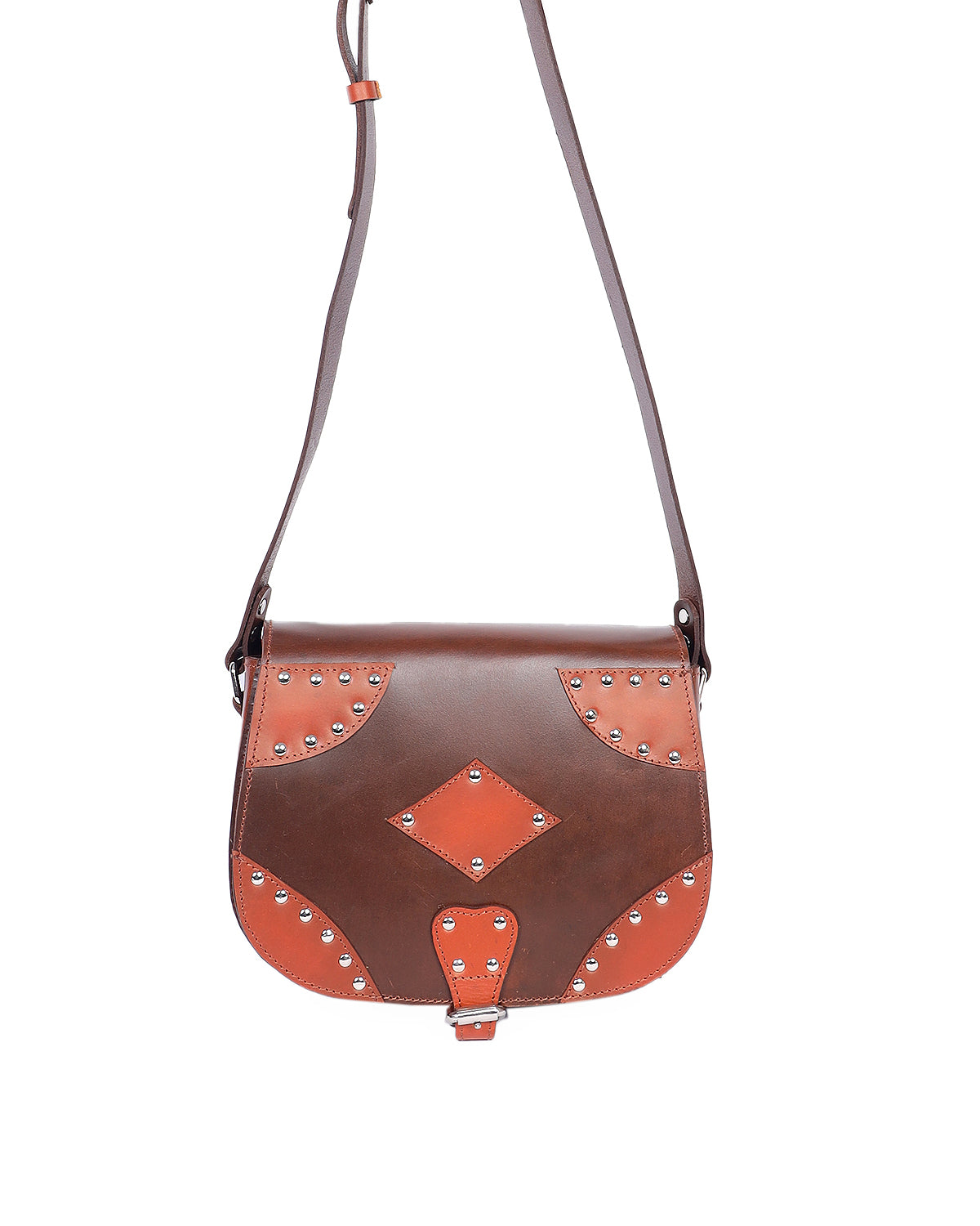 Sophisticated Style on the Go: Brown Designer Leather Sling Bag. - CELTICINDIA