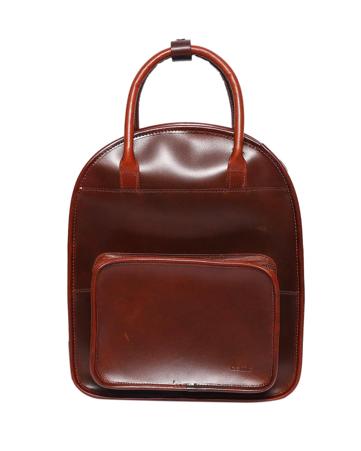 Premium Genuine Leather  Backpack with Front Utility Pocket