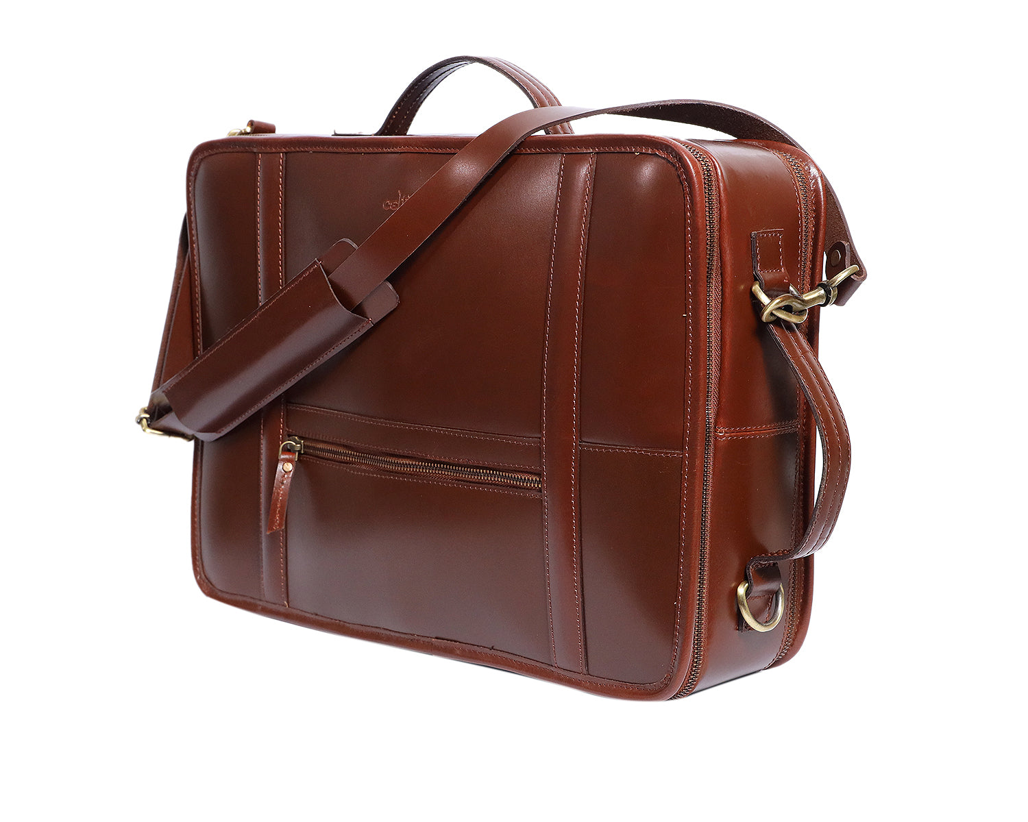 Premium Full-Grain Leather DSLR Camera Messenger & Travel Photography Bag