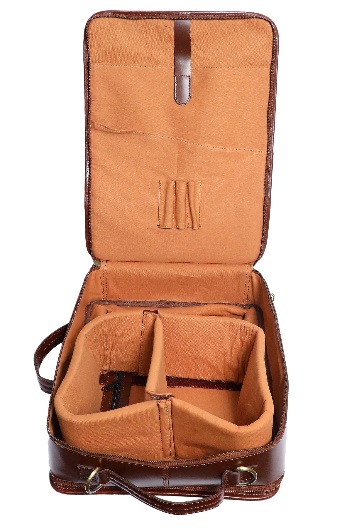 Premium Full-Grain Leather DSLR Camera Messenger & Travel Photography Bag