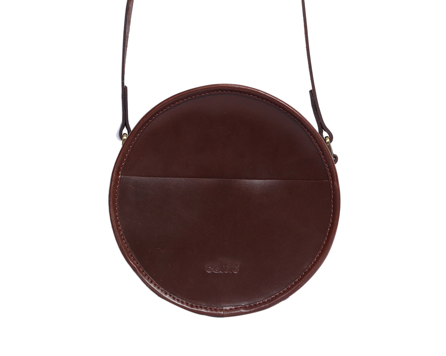 Round Crossbody Sling Bag with Zip Closure