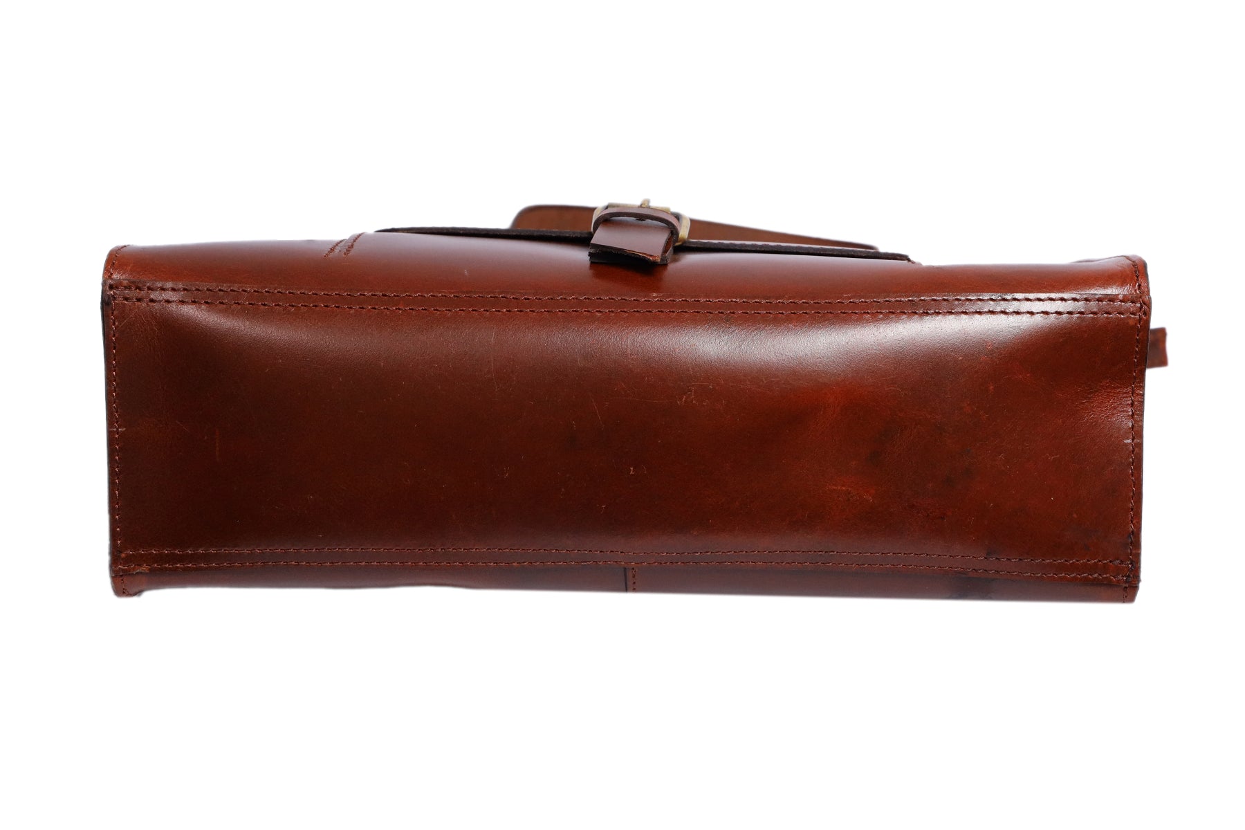 Classic Structured Handbag with Front Buckle Pocket & Top Handles