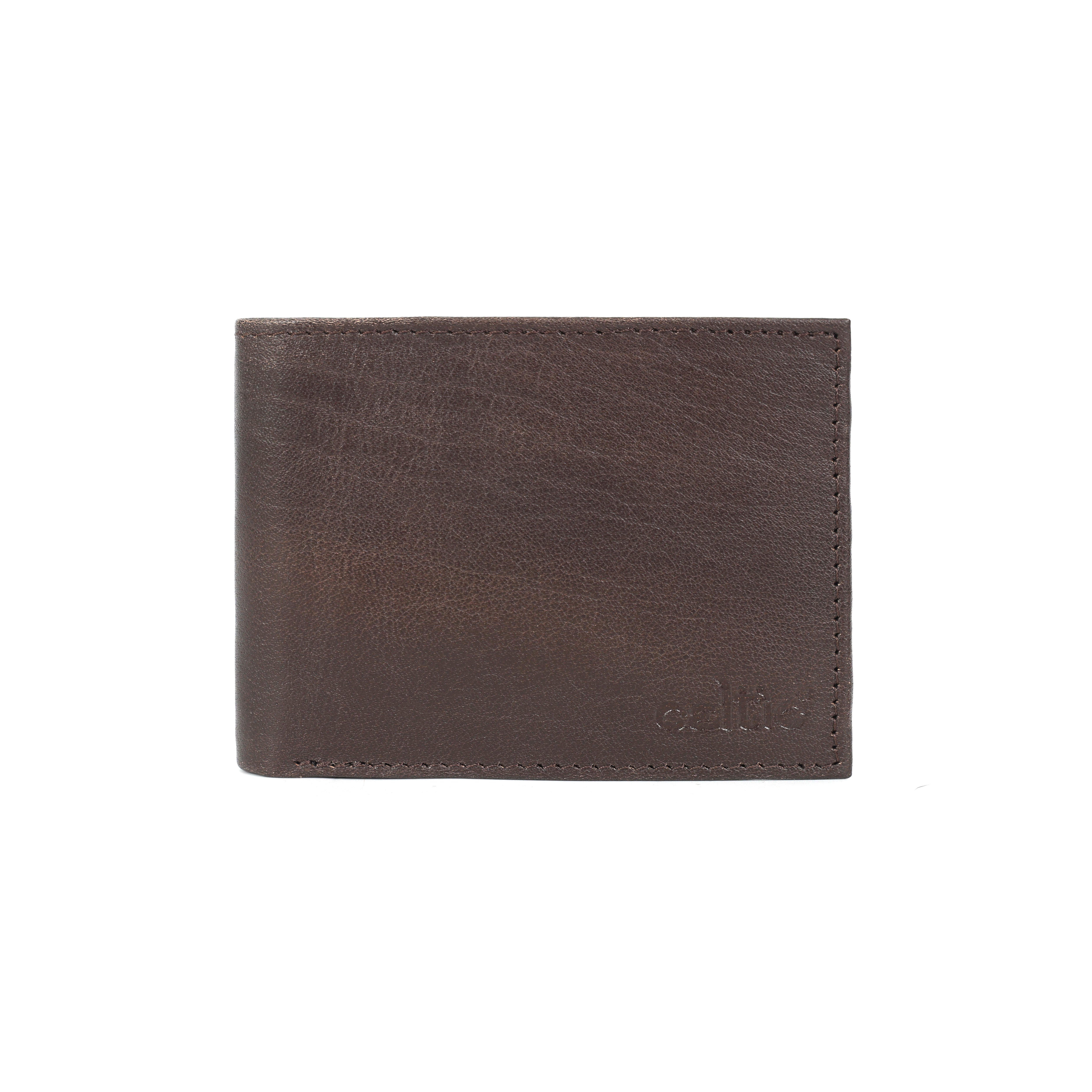 Premium Genuine Leather Bi-Fold Wallet with Flip ID Window