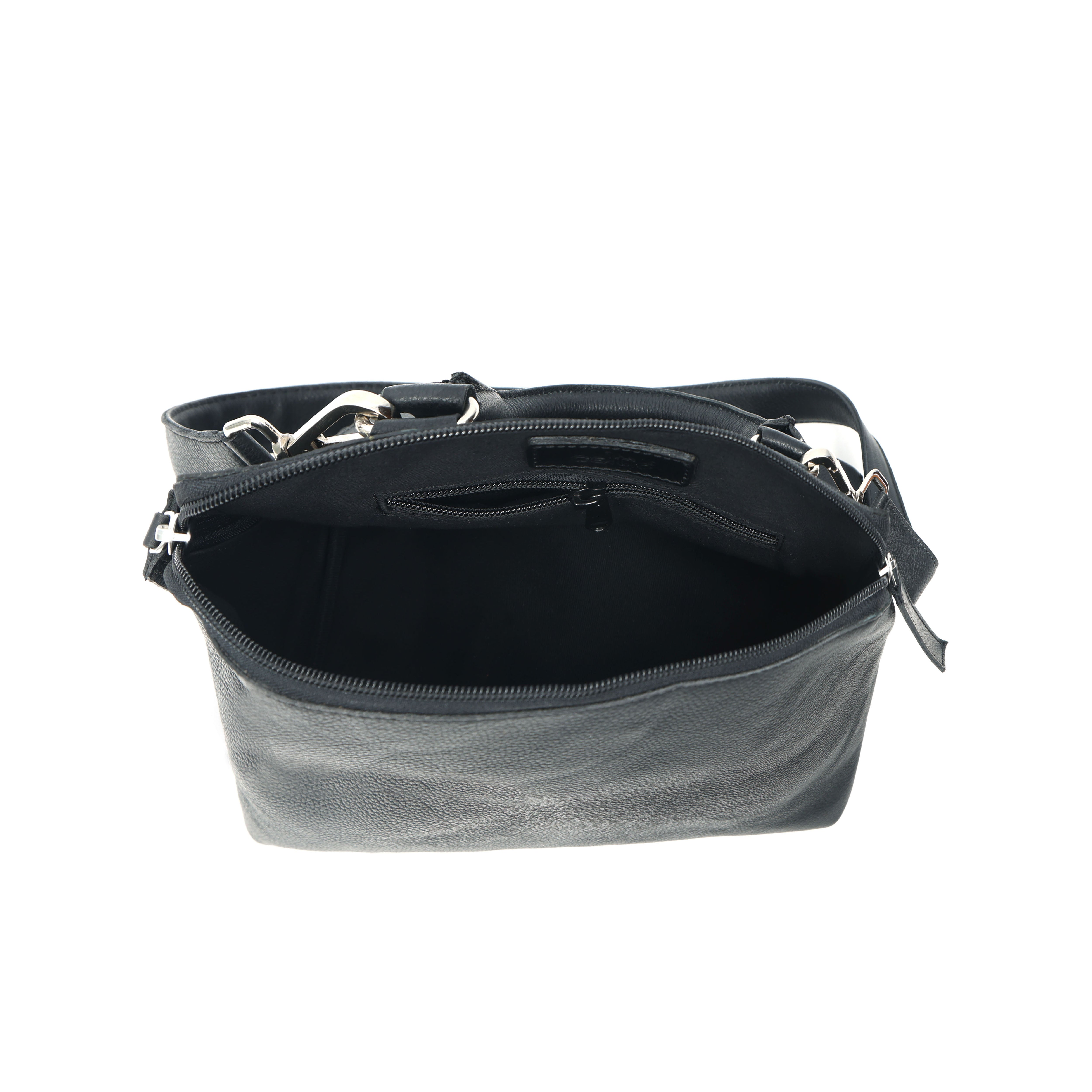 Premium Genuine Leather Structured Handbag with Detachable Crossbody Strap