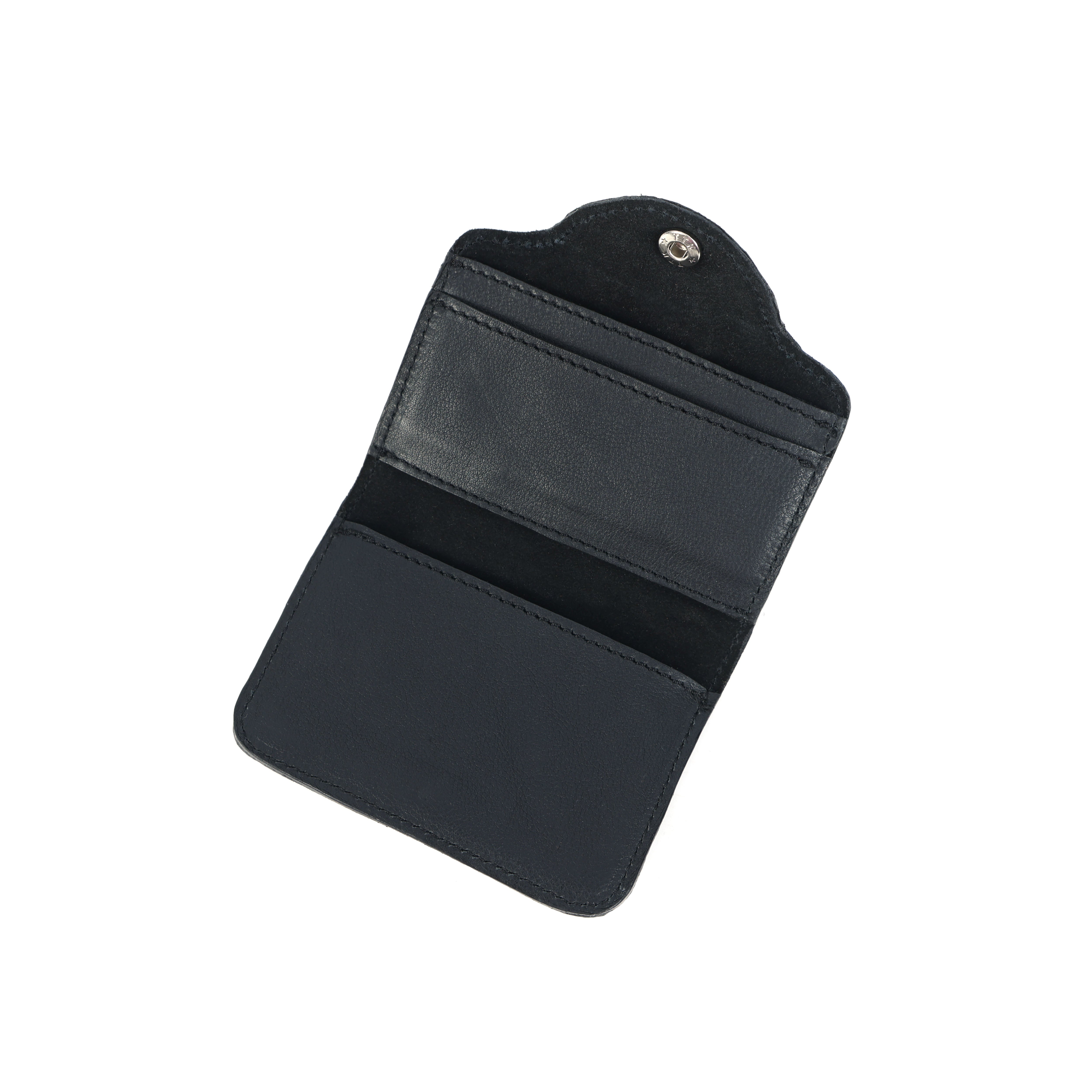 Celtic Genuine Leather Snap Closure Card Holder Wallet – Black