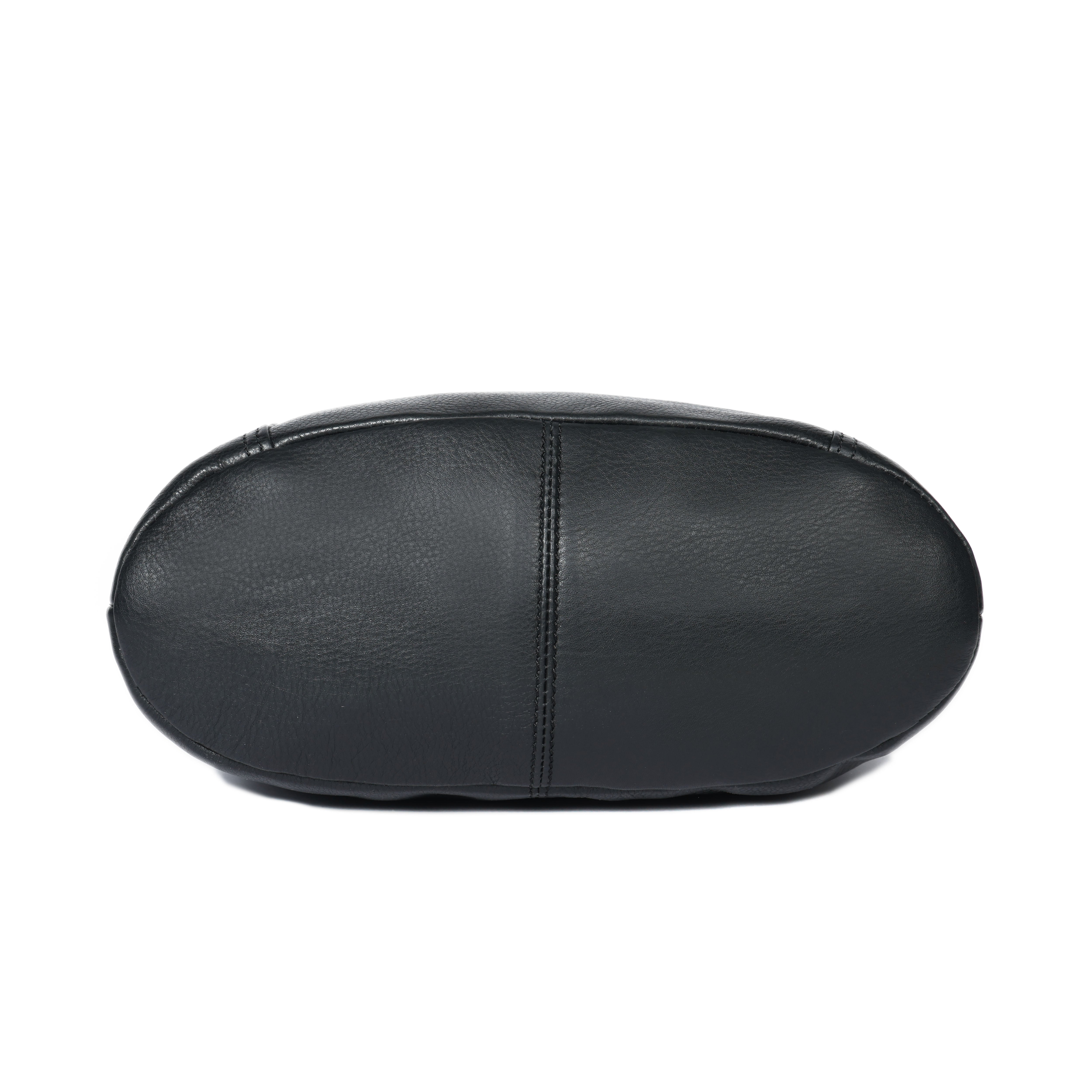 Premium Black Genuine Leather Sling Bag | Multi-Pocket & Adjustable Strap