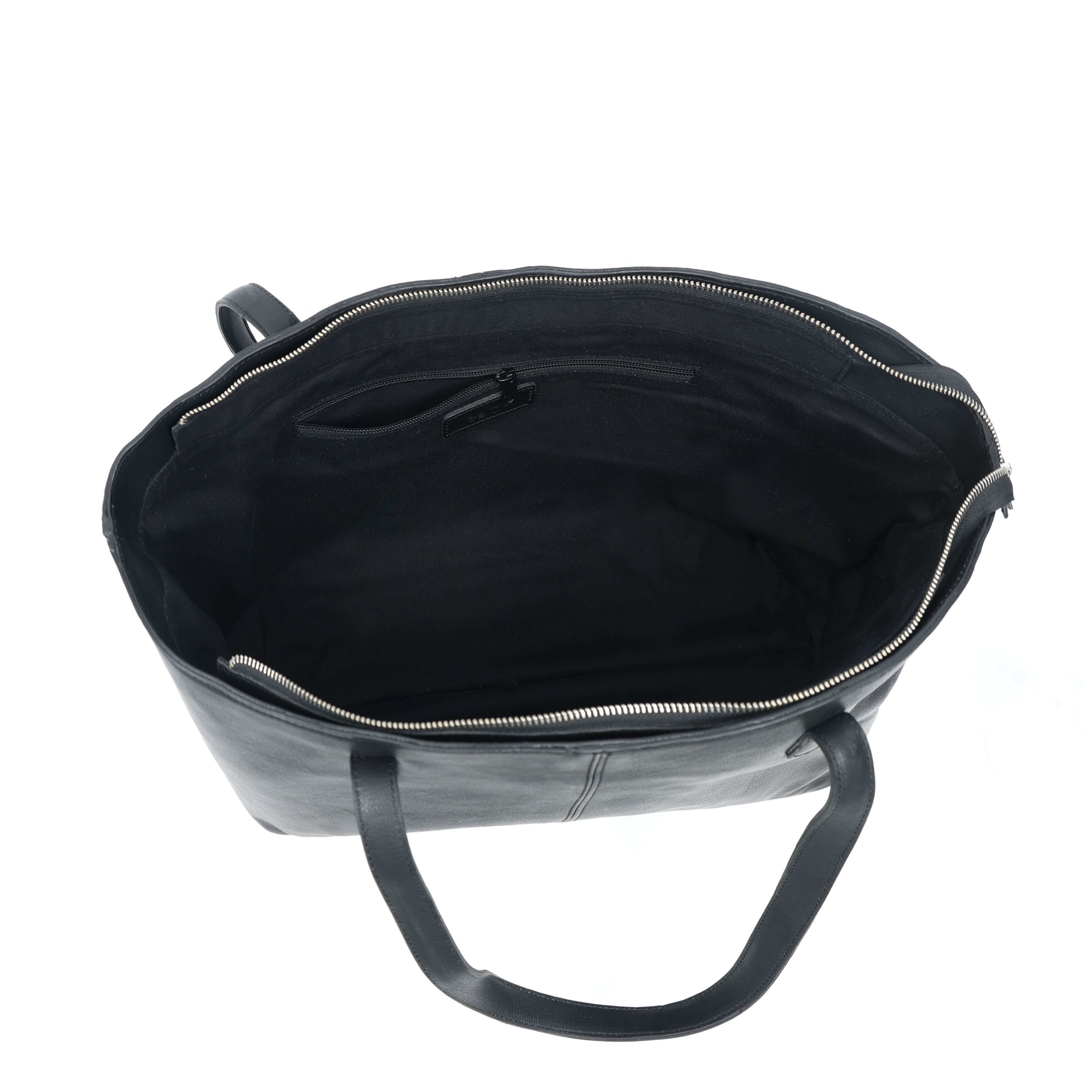 Premium Export Quality Genuine Leather Tote Bag with Zip Closure & Shoulder Handles