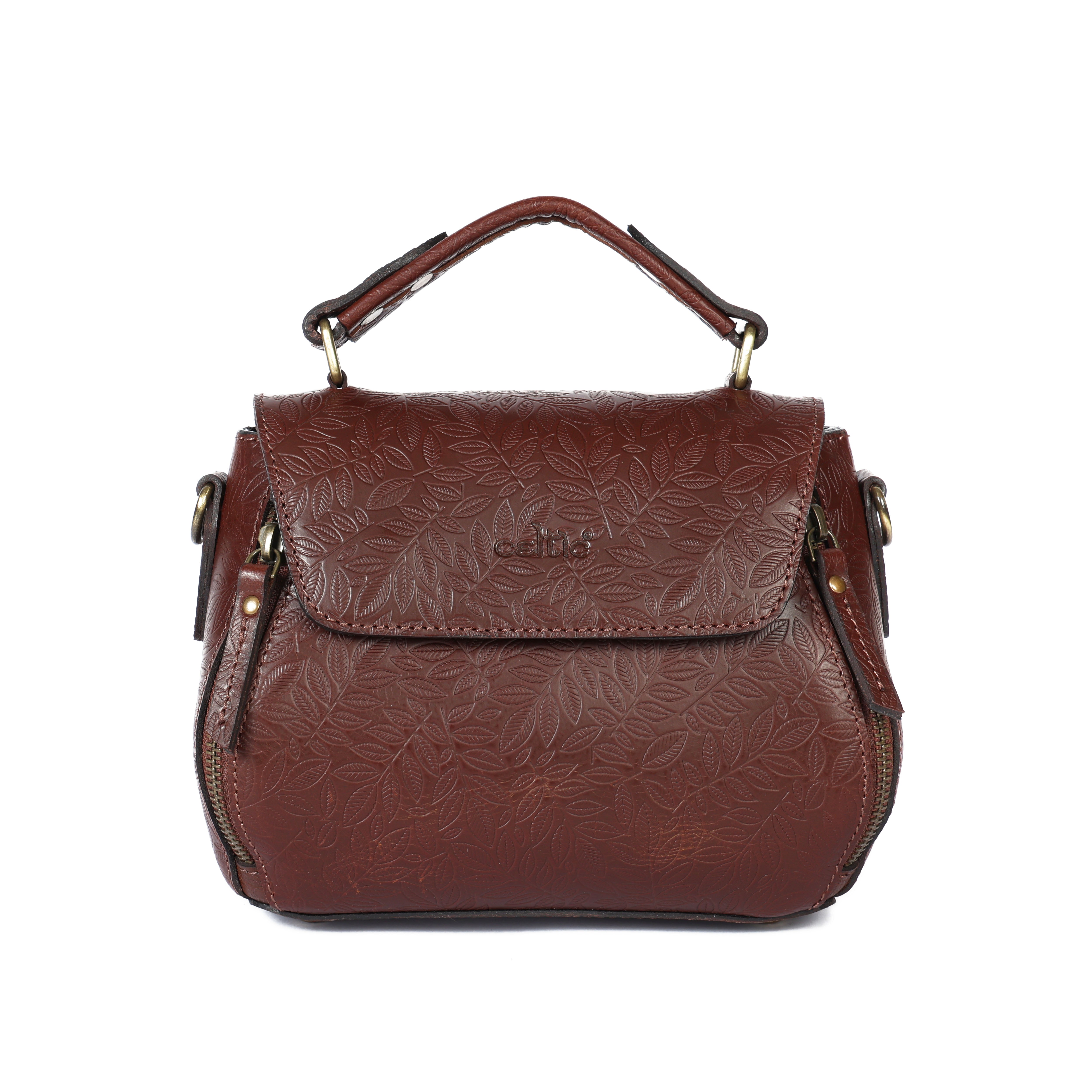 Premium Croc-Embossed Leather Handbag with Top Handle & Structured Zip Compartments