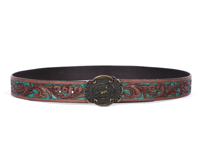 "Crafted Elegance: Hand-Carved Leather Belts Redefining Style" Art: LB-810