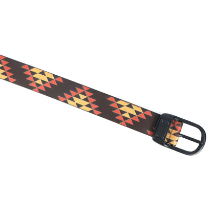 Multicolor Printed Belt with Black Buckle – Stylish & Adjustable Fashion Accessory.LB-897