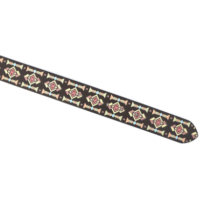 Stylish Black Printed Belt with Matte Black Buckle – Durable & Versatile for Everyday Wear.LB-892